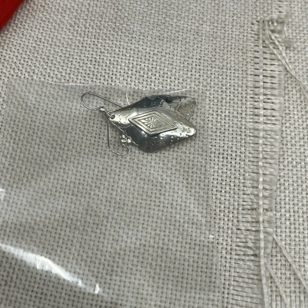 Handmade Vintage Sterling Silver Earrings | 90s Artisan Design - Picture 14 of 16